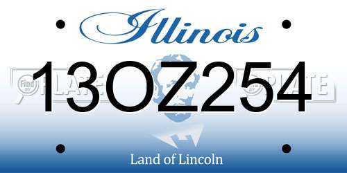 13OZ254 Illinois License Plate