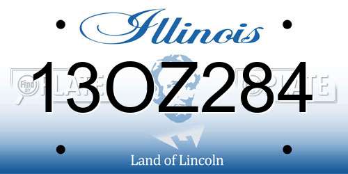 13OZ284 Illinois License Plate