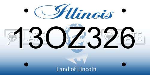 13OZ326 Illinois License Plate