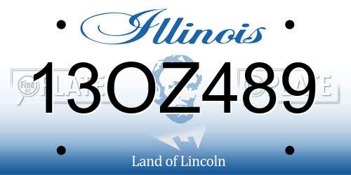13OZ489 Illinois License Plate