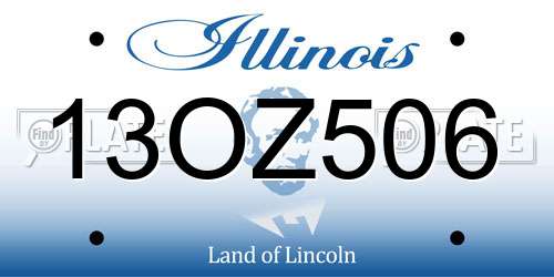 13OZ506 Illinois License Plate