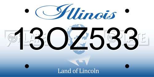 13OZ533 Illinois License Plate