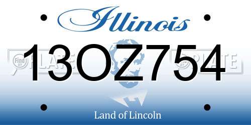 13OZ754 Illinois License Plate
