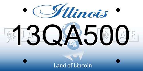 13QA500 Illinois License Plate