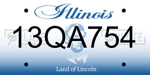 13QA754 Illinois License Plate