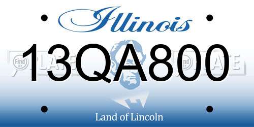 13QA800 Illinois License Plate