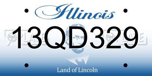 13QD329 Illinois License Plate