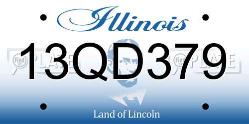 13QD379 Illinois License Plate