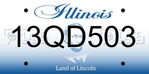 13QD503 Illinois License Plate