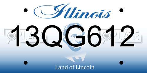 13QG612 Illinois License Plate