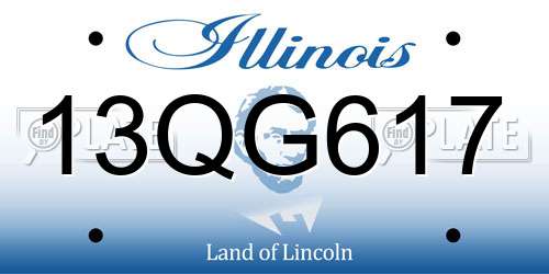13QG617 Illinois License Plate