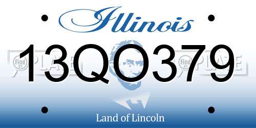 13QO379 Illinois License Plate
