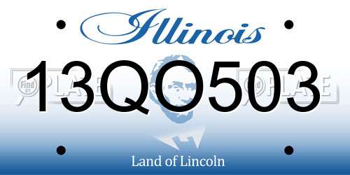 13QO503 Illinois License Plate