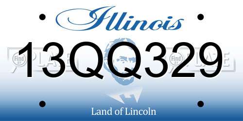 13QQ329 Illinois License Plate