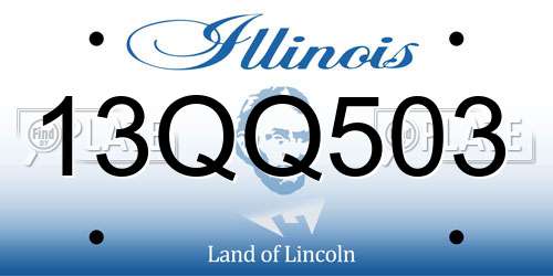 13QQ503 Illinois License Plate
