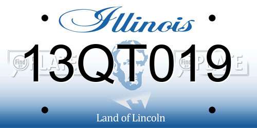 13QT019 Illinois License Plate