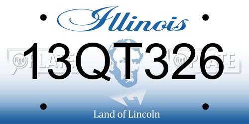 13QT326 Illinois License Plate