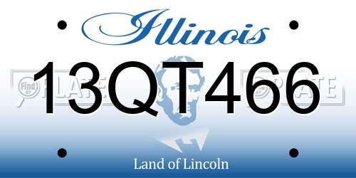 13QT466 Illinois License Plate