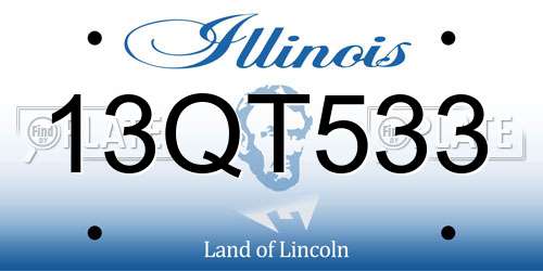 13QT533 Illinois License Plate