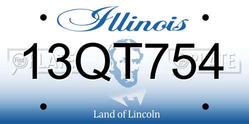 13QT754 Illinois License Plate