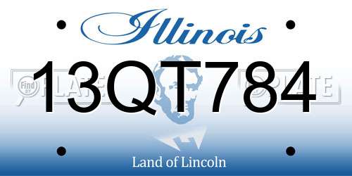 13QT784 Illinois License Plate