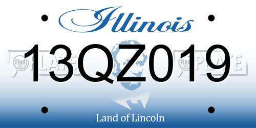 13QZ019 Illinois License Plate