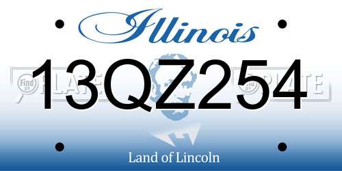13QZ254 Illinois License Plate