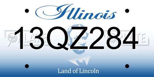13QZ284 Illinois License Plate