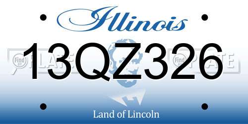 13QZ326 Illinois License Plate