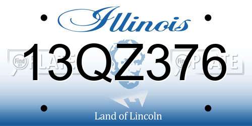 13QZ376 Illinois License Plate