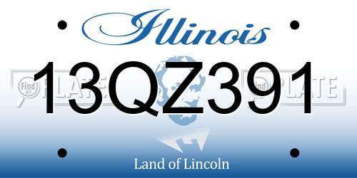 13QZ391 Illinois License Plate