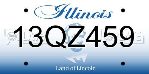13QZ459 Illinois License Plate