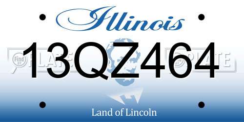 13QZ464 Illinois License Plate