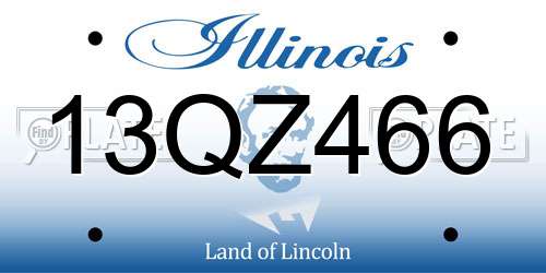 13QZ466 Illinois License Plate