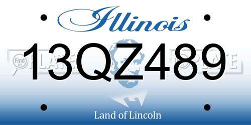 13QZ489 Illinois License Plate