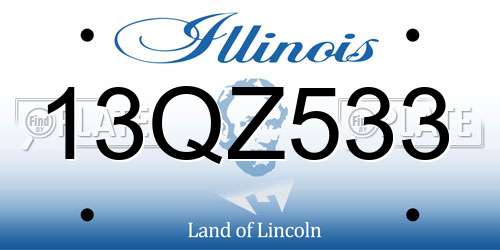 13QZ533 Illinois License Plate