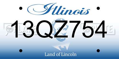 13QZ754 Illinois License Plate