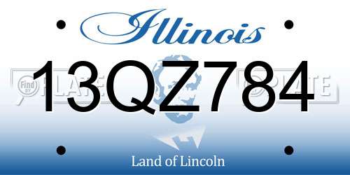 13QZ784 Illinois License Plate