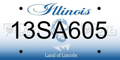 13SA605 Illinois License Plate