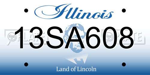13SA608 Illinois License Plate