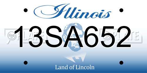 13SA652 Illinois License Plate