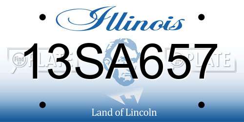 13SA657 Illinois License Plate