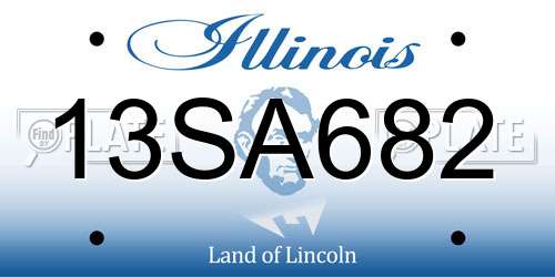 13SA682 Illinois License Plate