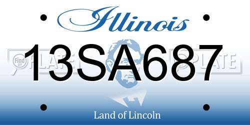 13SA687 Illinois License Plate