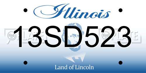 13SD523 Illinois License Plate