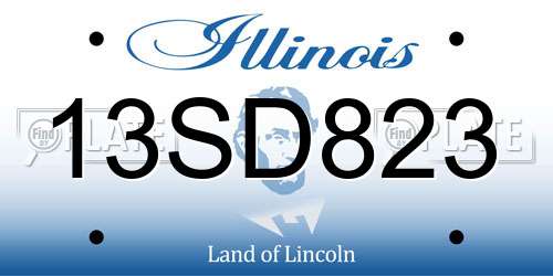 13SD823 Illinois License Plate