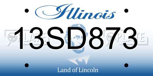 13SD873 Illinois License Plate