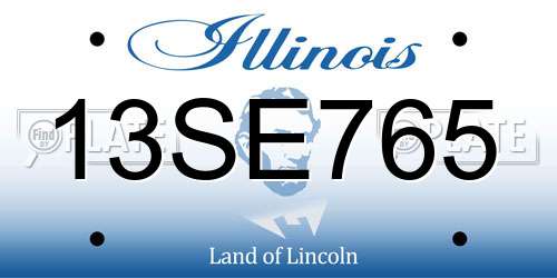 13SE765 Illinois License Plate