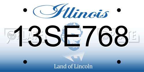 13SE768 Illinois License Plate