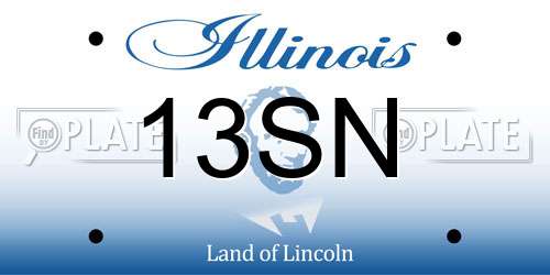 13SN Illinois License Plate